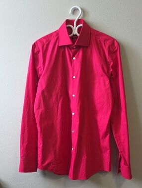 HUGO BOSS Prince Men's Button-Down Dress Shirt in Hot Pink